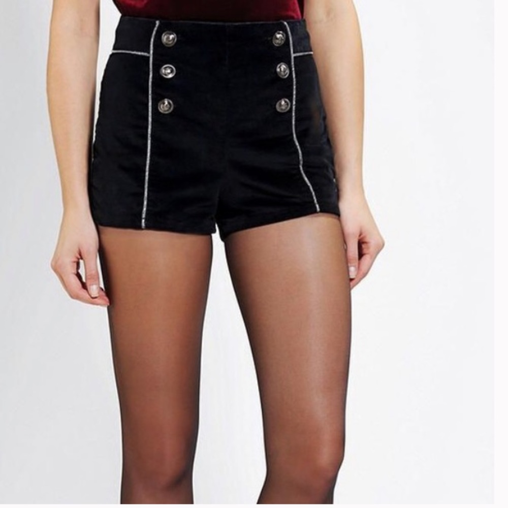 Urban Outfitters ecote velvet high rise shorts-8